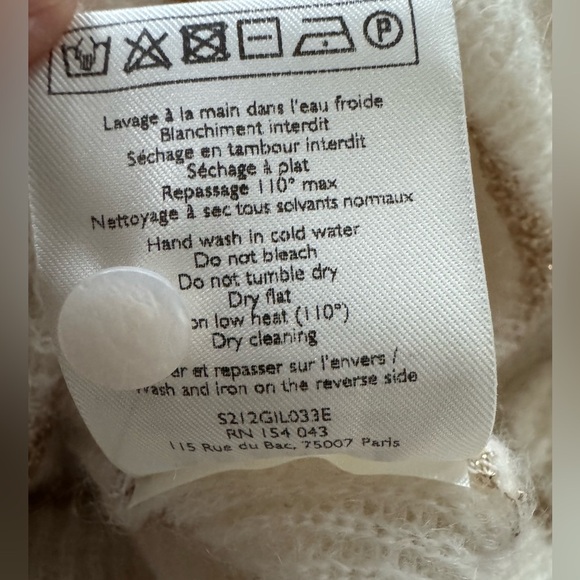 NWOT SEZANE Gaspard cardigan ECRU GOLD Striped - Picture 14 of 14